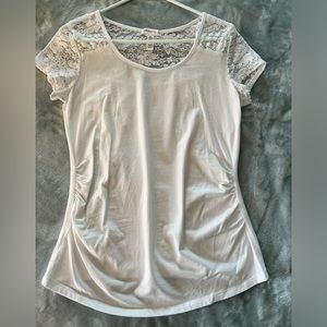Women’s, Size XL, White Lace Maternity Tee